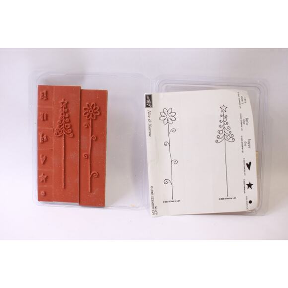 Nice and Narrow, Message Stamp Set, 2003, Stampin' Up, Flower, Christmas Tree - Picture 1 of 4